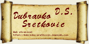 Dubravko Sretković vizit kartica